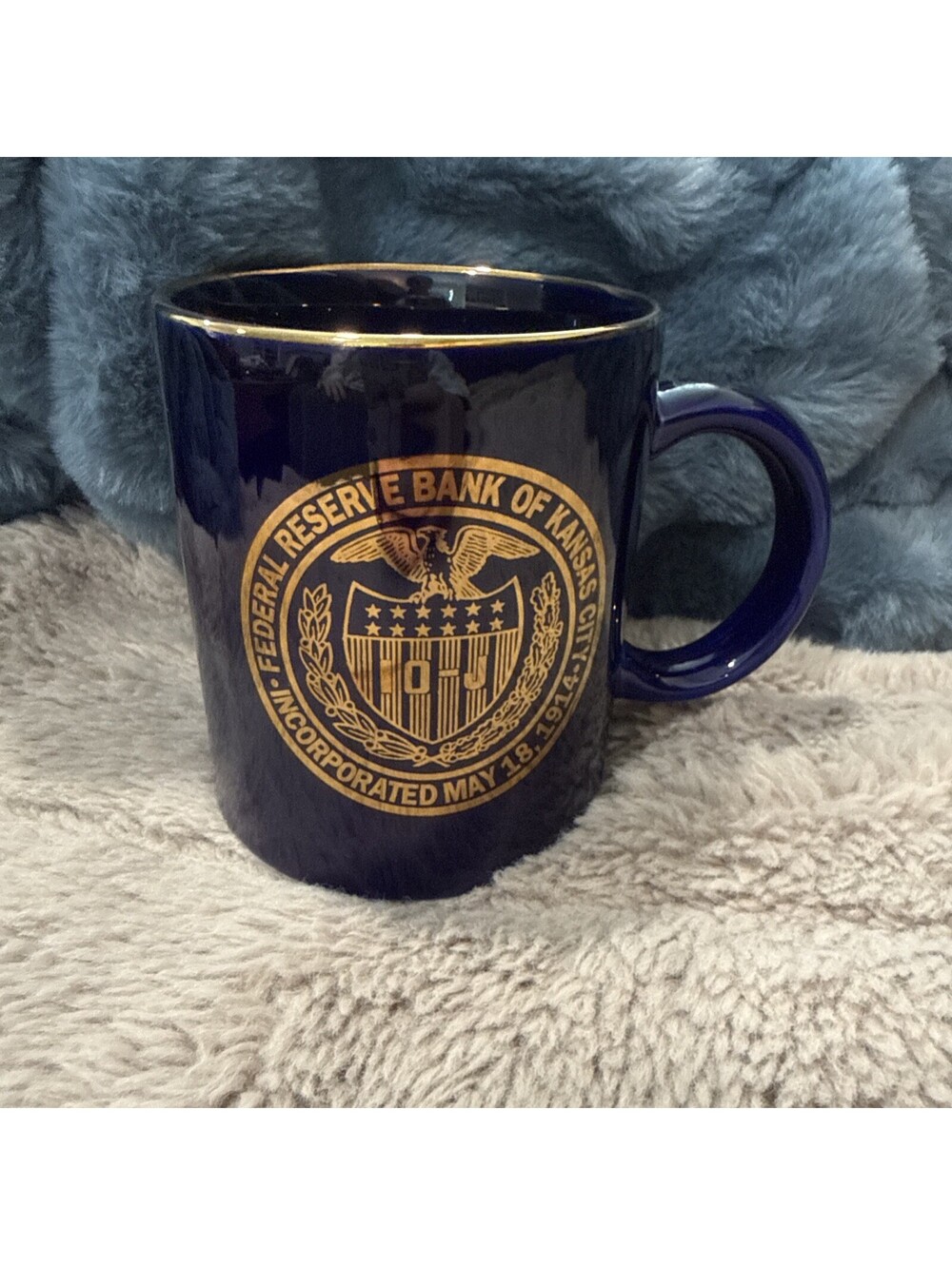 10-J Federal Reserve Bank of Kansas City blue with gold Coffee Mug